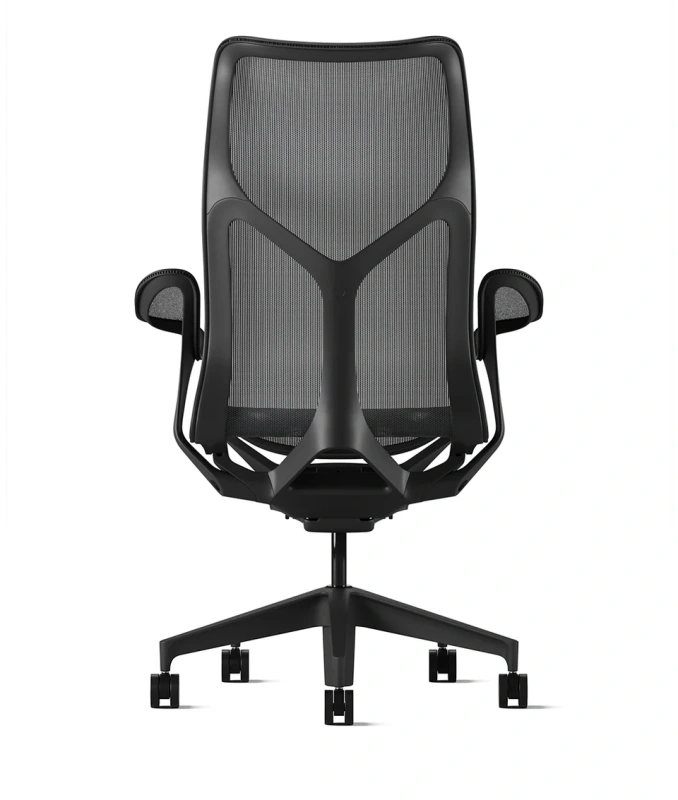 Кресло Herman Miller Cosm, высокая спинка, цвет Graphite, подлокотники «лепестки» (Leaf)