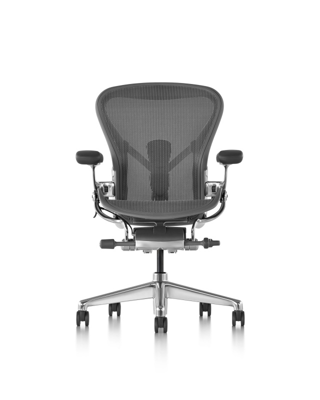 Кресло Herman Miller Aeron Carbon / Polished Aluminum, размер C