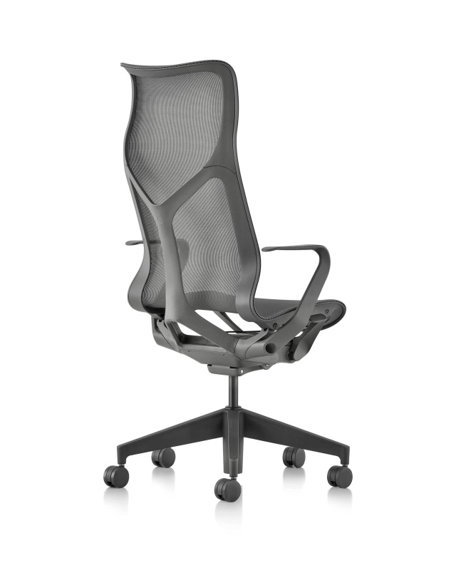 Кресло Herman Miller Cosm, высокая спинка, цвет Carbon, нерегулируемые подлокотники