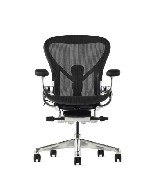 Кресло Herman Miller Aeron Black Onyx / Polished Aluminum, размер C