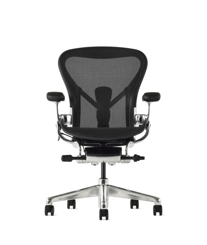 Кресло Herman Miller Aeron Black Onyx / Polished Aluminum, размер B