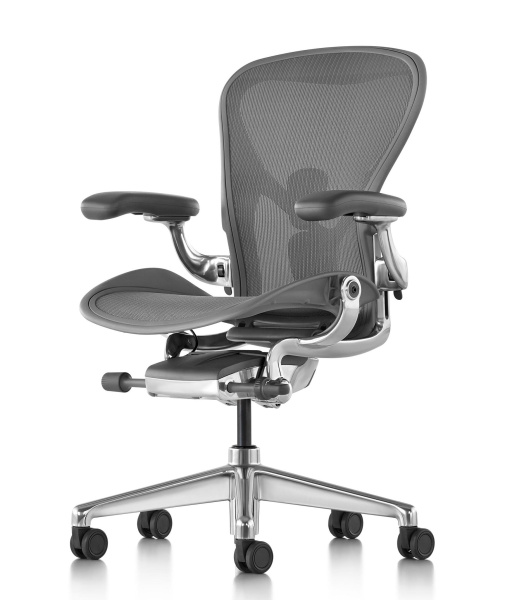Кресло Herman Miller Aeron Carbon / Polished Aluminum, размер A