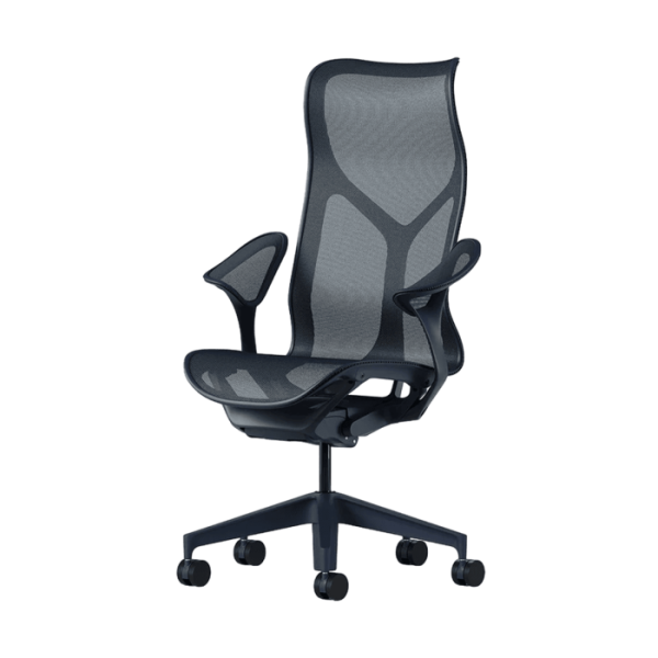 Кресло Herman Miller Cosm, высокая спинка, цвет Nightfall, подлокотники «лепестки» (Leaf)