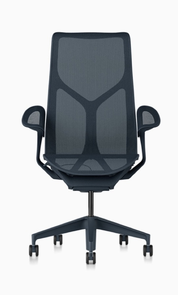Кресло Herman Miller Cosm, высокая спинка, цвет Nightfall, подлокотники «лепестки» (Leaf)