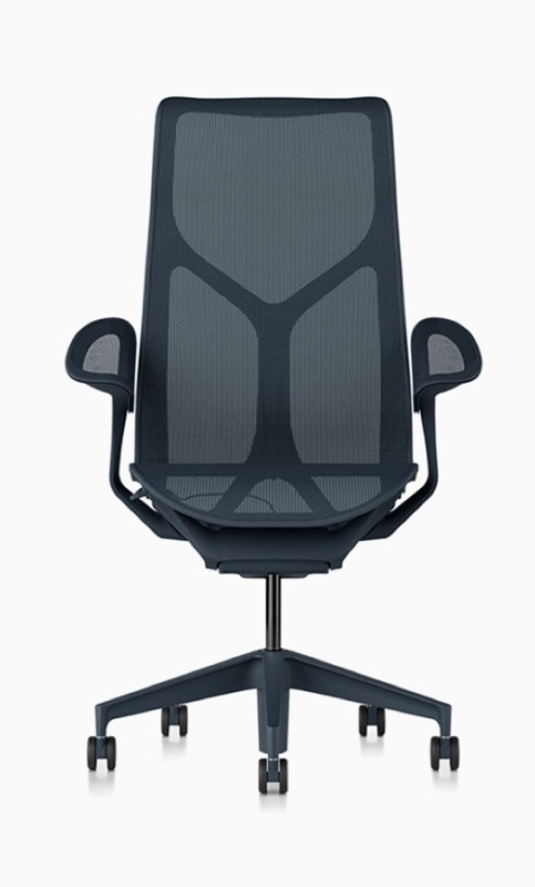 Кресло Herman Miller Cosm, высокая спинка, цвет Nightfall, подлокотники «лепестки» (Leaf)