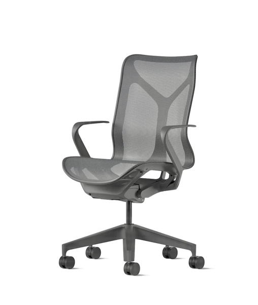 Кресло Herman Miller Cosm, средняя спинка, цвет Carbon, нерегулируемые подлокотники