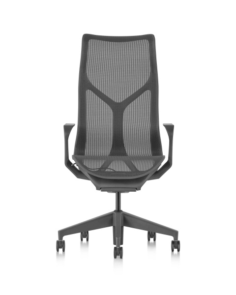 Кресло Herman Miller Cosm, высокая спинка, цвет Carbon, нерегулируемые подлокотники