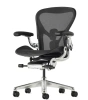 Кресло Herman Miller Aeron Black Onyx / Polished Aluminum, размер B