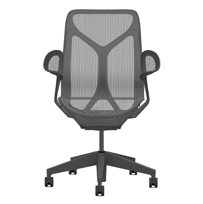 Кресло Herman Miller Cosm, средняя спинка, цвет Graphite, подлокотники «лепестки» (Leaf)
